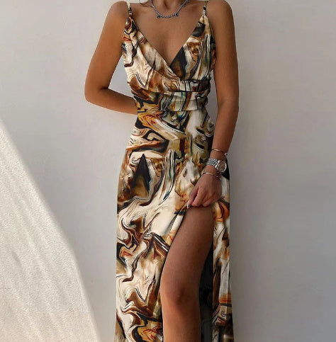 Slit Sling Dress Summer Fashion Slim Suspender Dresses For Women