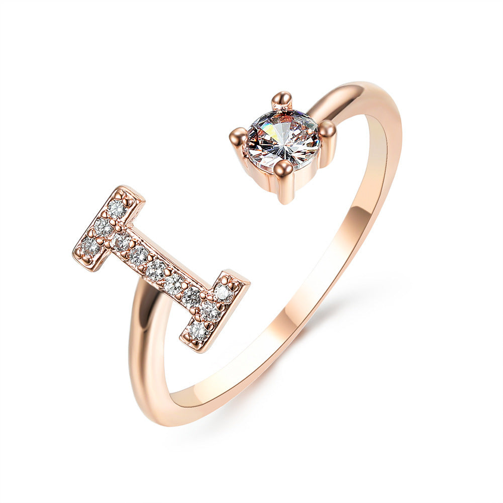 New Design Adjustable 26 Initial Letter Ring Fashion Jewelry For Women