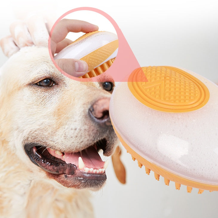 Dog Cat Bath Brush 2-in-1 Pet SPA Massage Comb / Soft Silicone Pets Shower Hair Grooming Comb