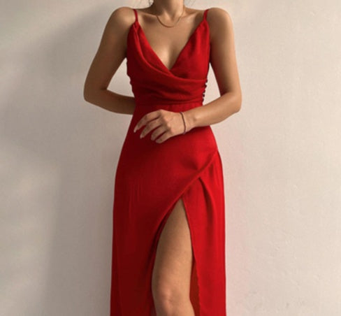 Slit Sling Dress Summer Fashion Slim Suspender Dresses For Women