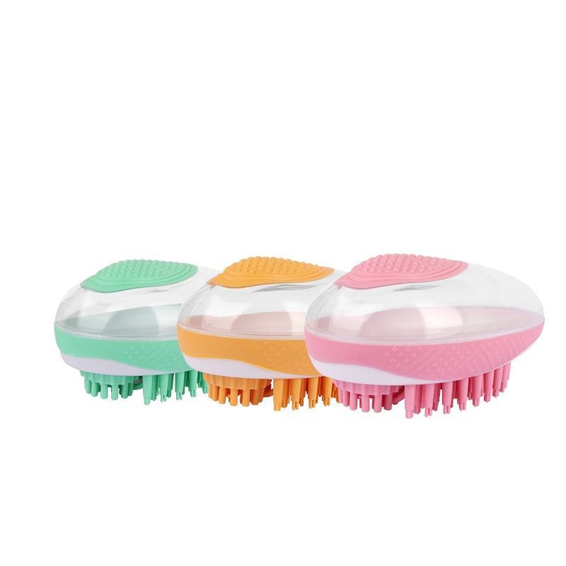 Dog Cat Bath Brush 2-in-1 Pet SPA Massage Comb / Soft Silicone Pets Shower Hair Grooming Comb